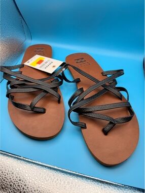 Billabong Women's Addison Thong Black Sandals Size 9